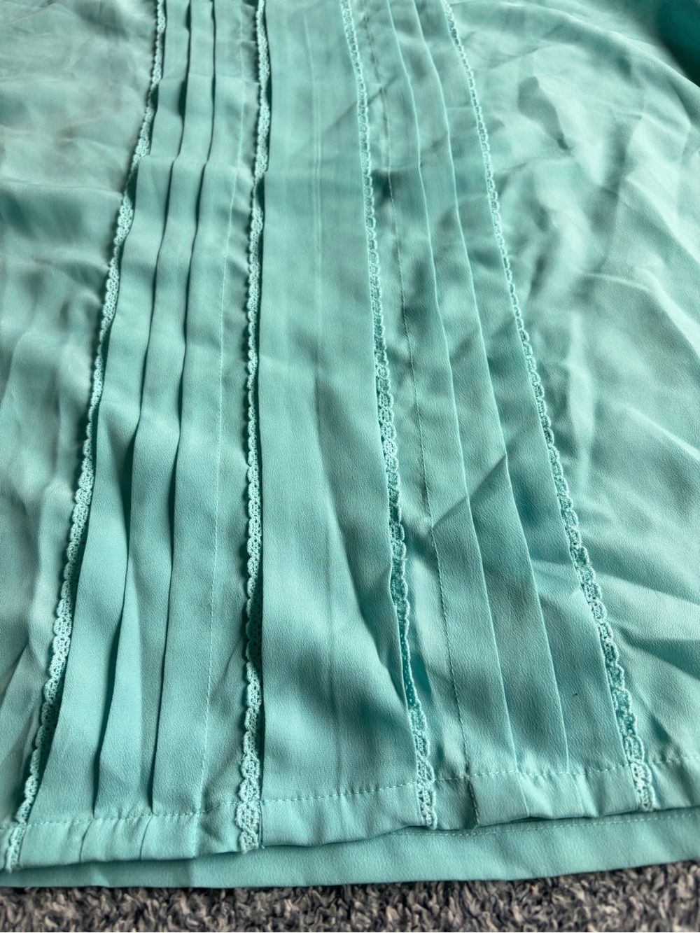 Jason Wu Aqua Pintuck Short Sleeve Blouse - Picture 5 of 13